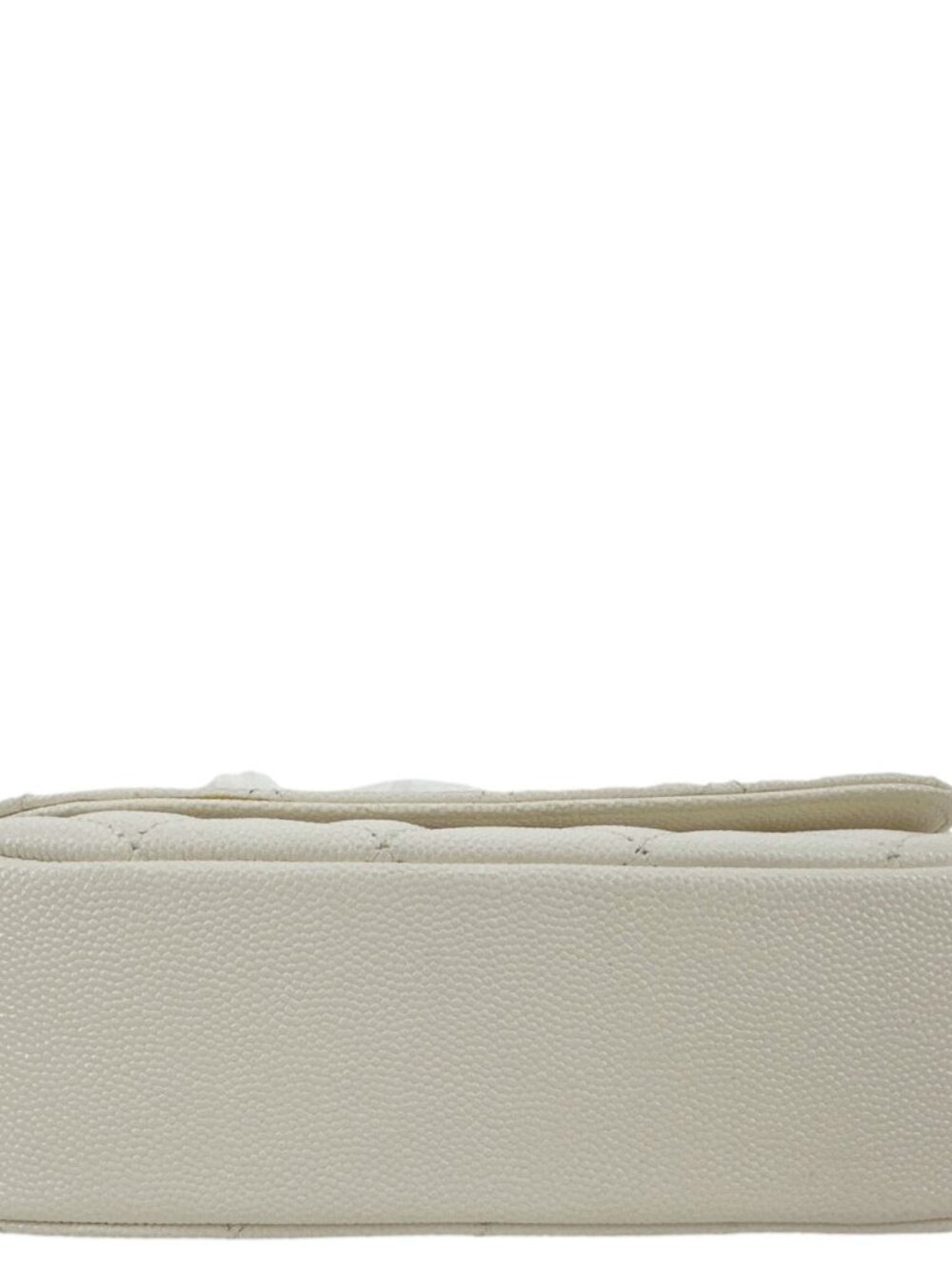 Chanel CC Frame Flap Quilted Caviar Leather Crossbody Bag White - Picture 9 of 11